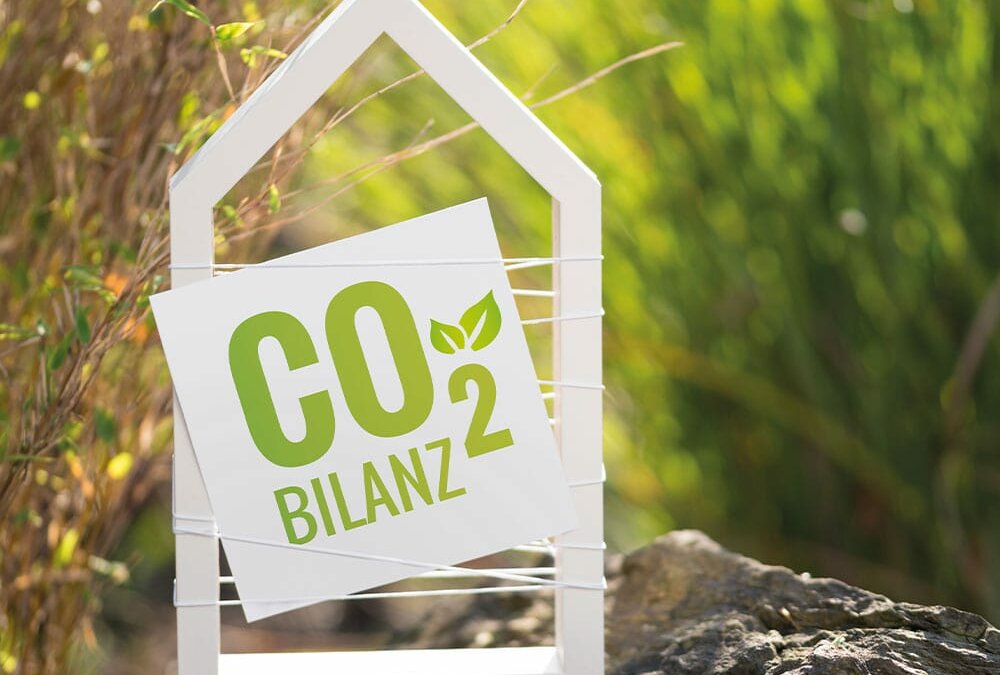 Schild CO2-Bilanz in der Natur